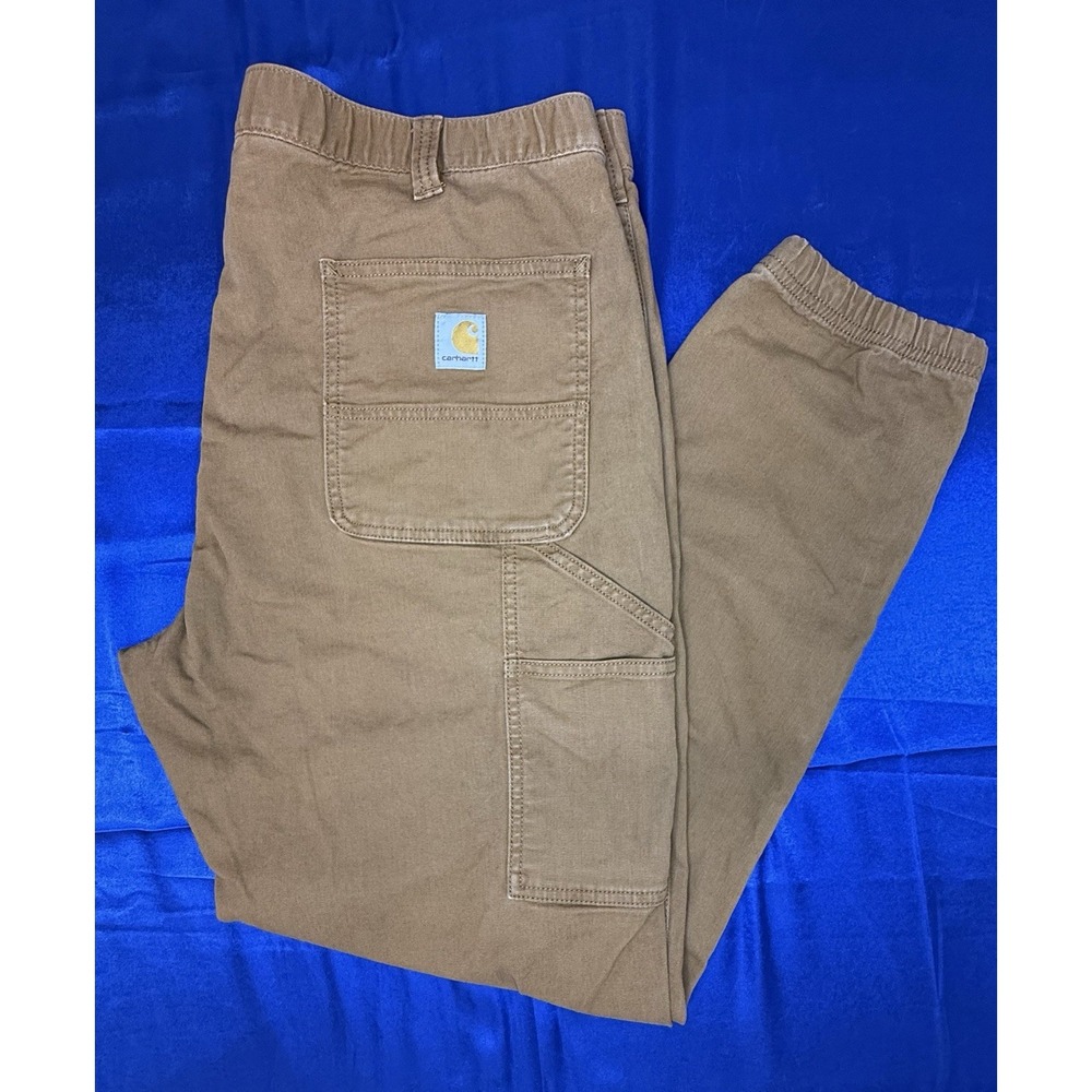 Carhartt Relaxed Tapered Rigby Joggers Men's 38 Regular 38x30 Brown Canvas Pants